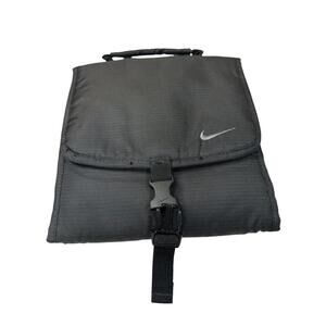 Nike Travel Makeup Toiletries Bag Black Buckle Zip Logo Pockets Vacation